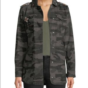 Anna Cai Embellished Camo Utility Jacket NWT